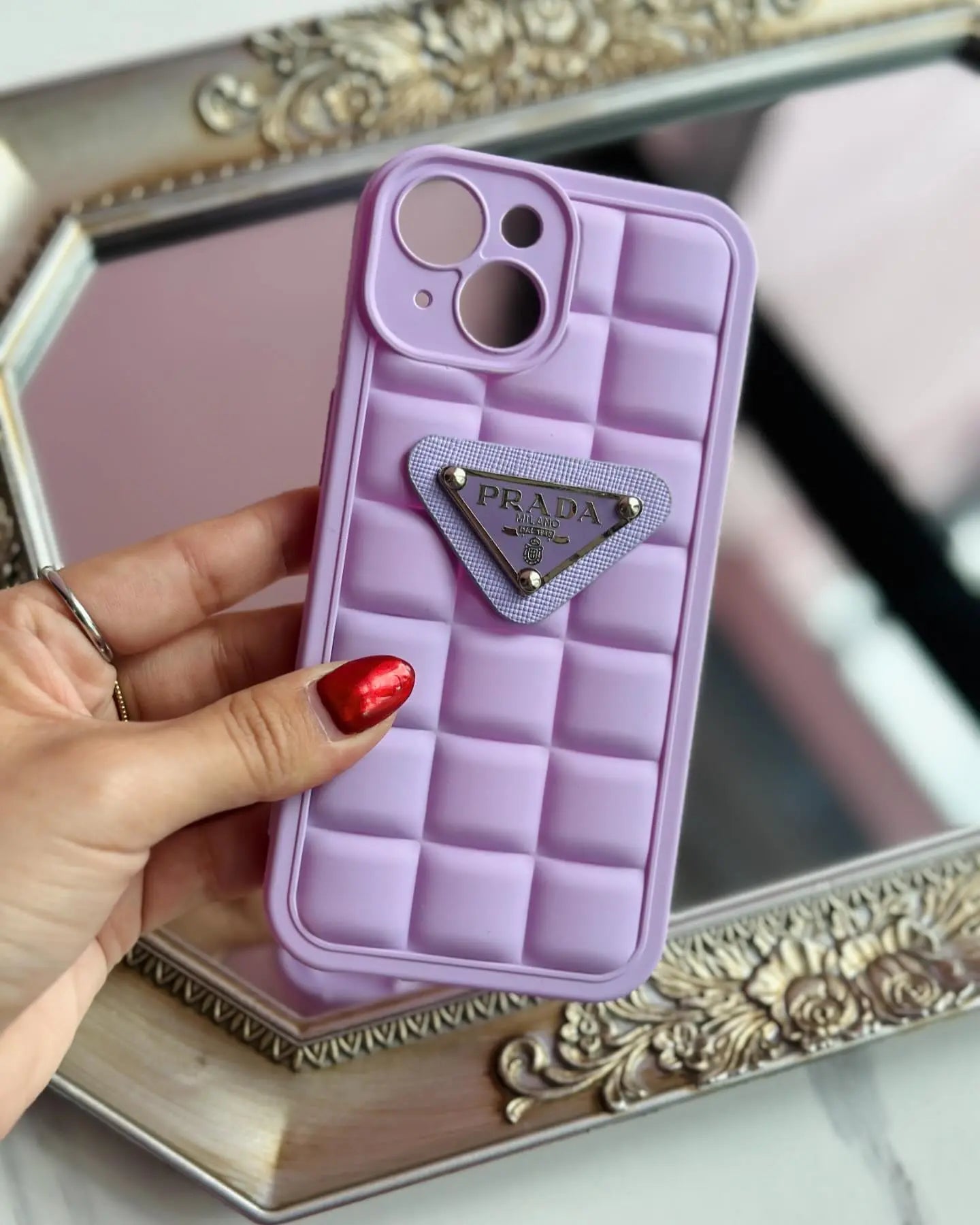 Lavender Prada iPhone 16 Pro Max Case - SereneShop