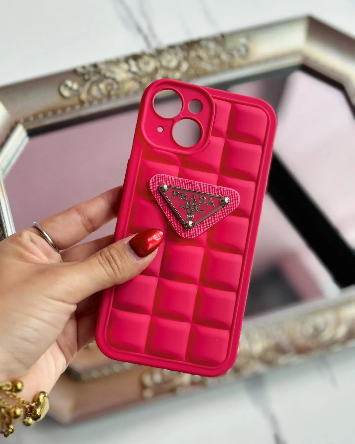 DeepPink Prada iPhone 16 Pro MaxCase - SereneShop