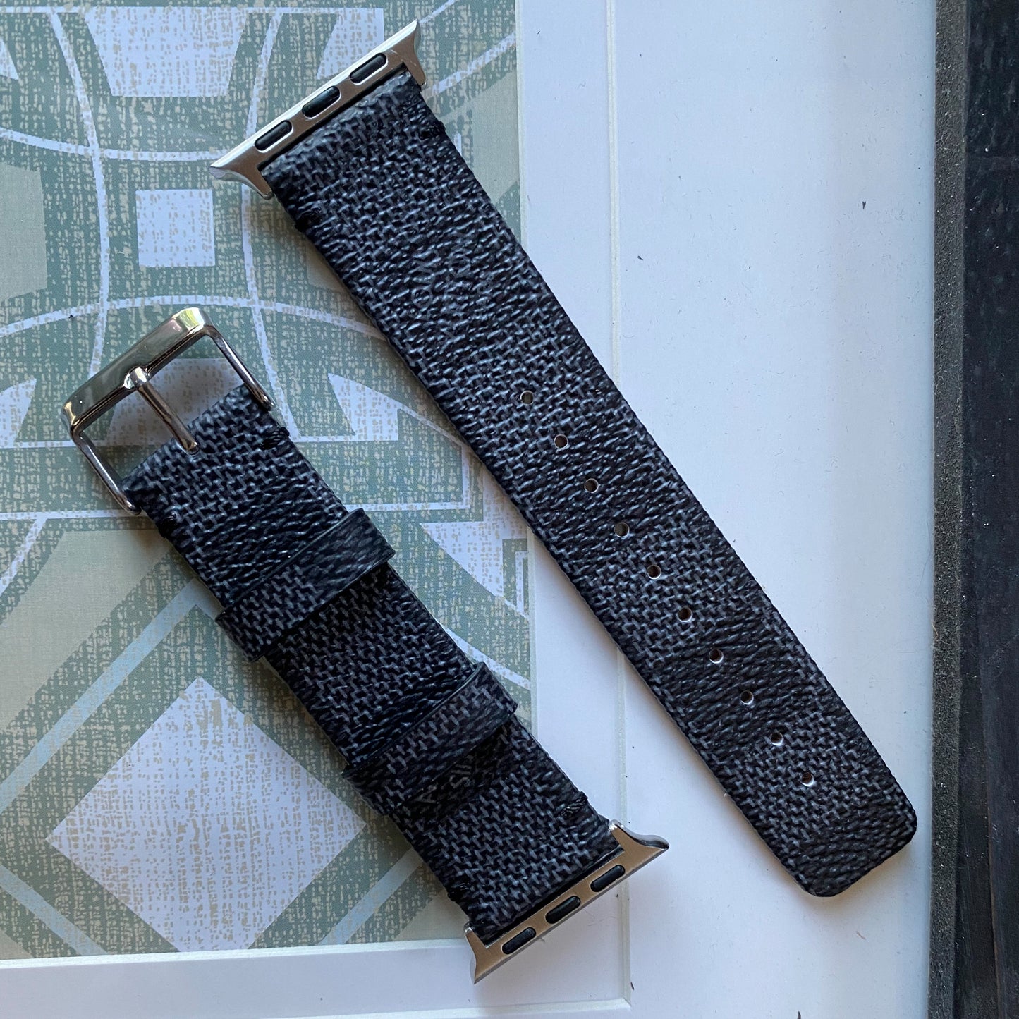 Louis Vuitton Apple Watch Tambour Damier Graphite Canvas Strap