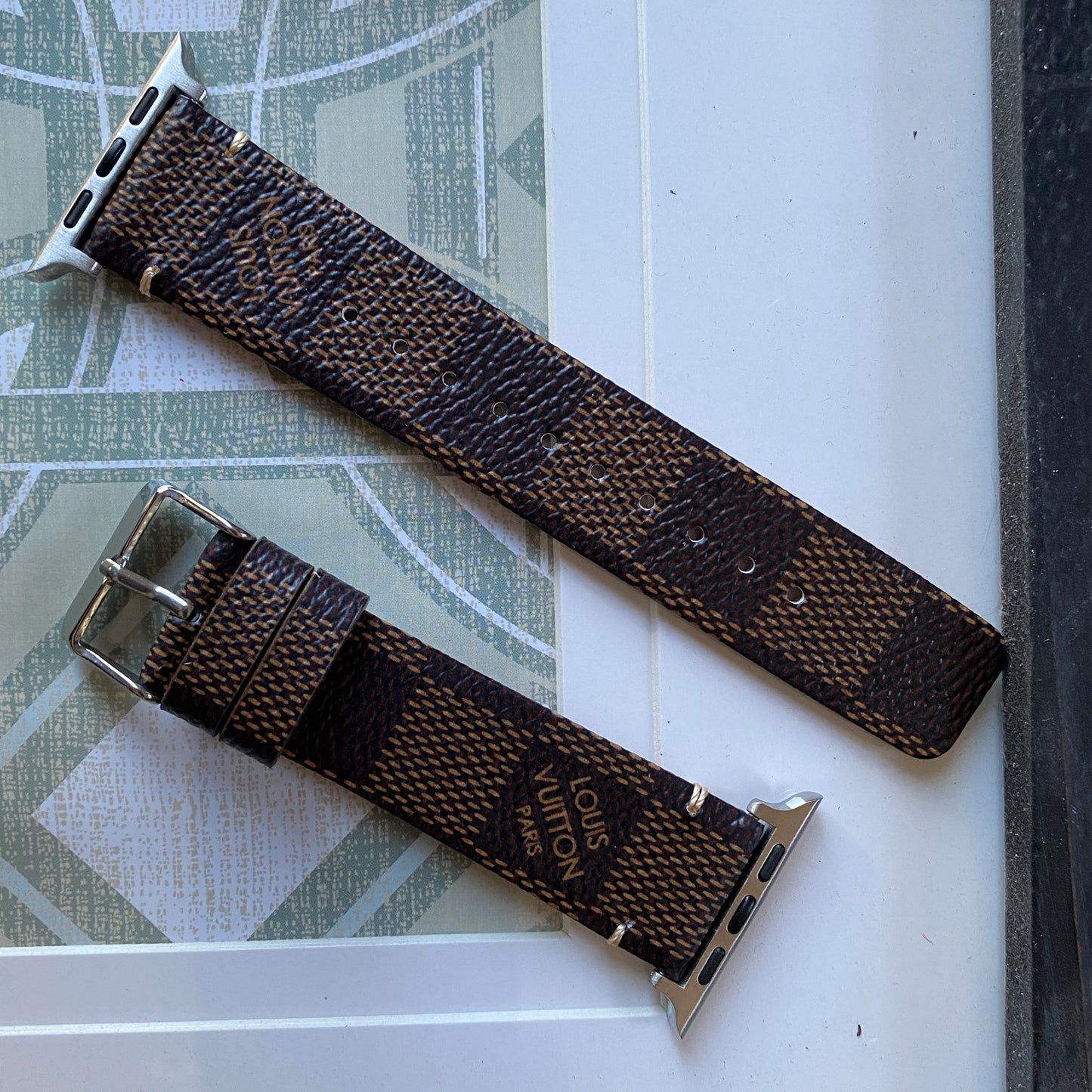 Louis Vuitton Apple Watch Tambour Damier Graphite Canvas Strap
