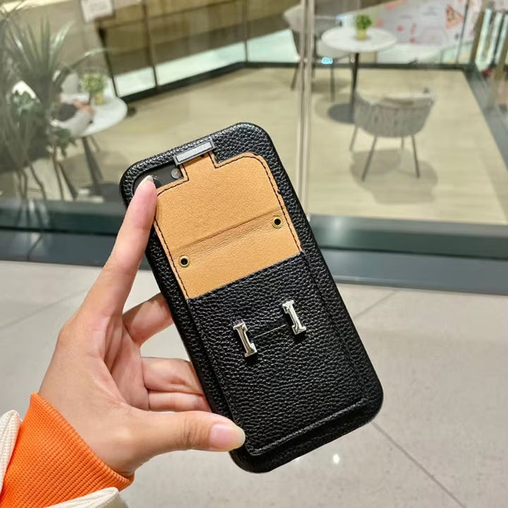 Le Noir Hermès iPhone 16 Pro Max Case with Cardholder