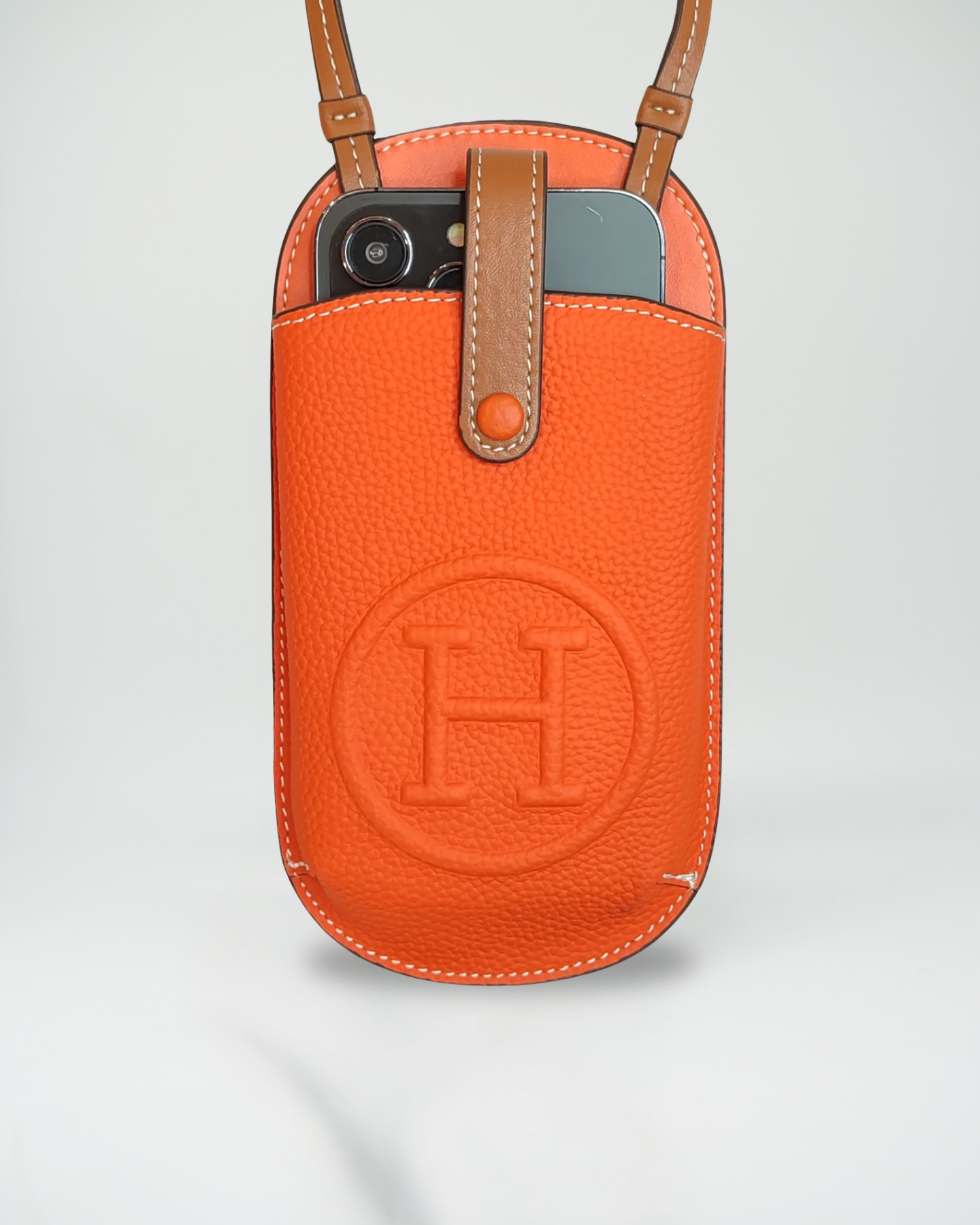 Le Pouch Black Hermès iPhone 16 Pro Max Case Crossbody Strap Bag