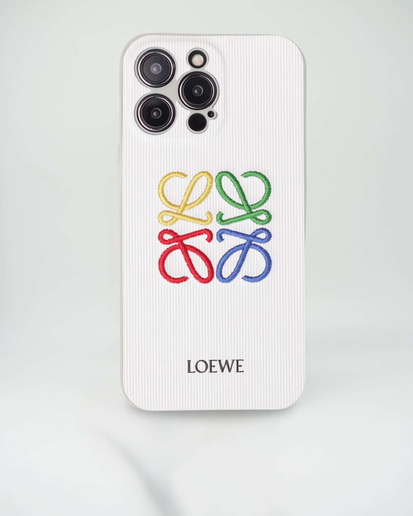 White Rainbow Woven Loewe iPhone 16 Pro Max Case