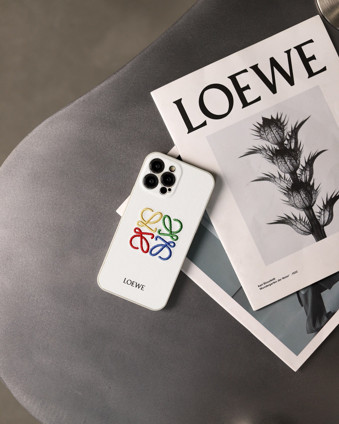 White Rainbow Woven Loewe iPhone 16 Pro Max Case