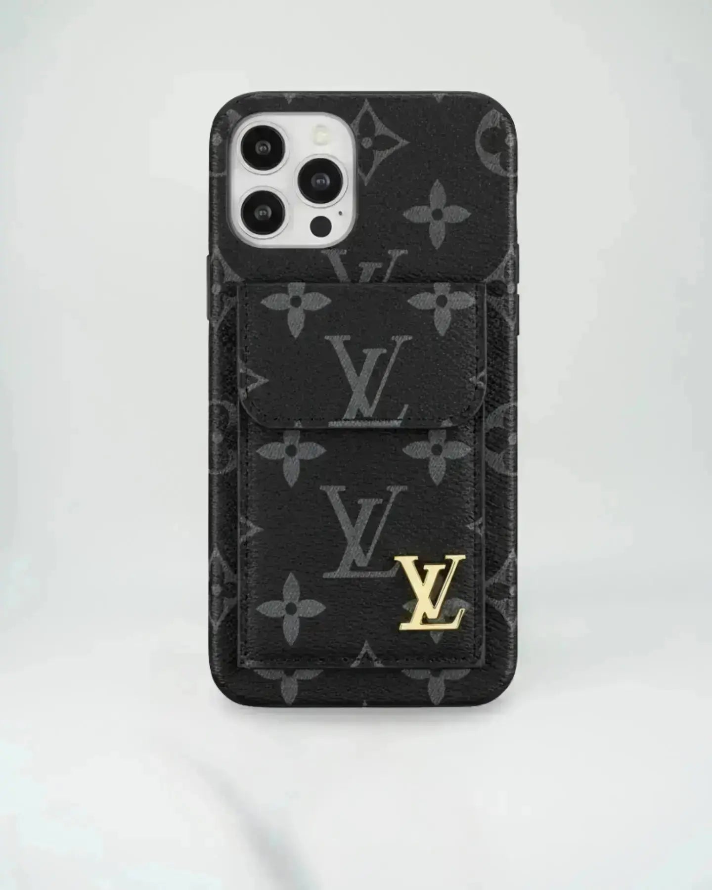 Dark Monogram Gucci iPhone 17 Pro Max Case CardHolder - SereneShop