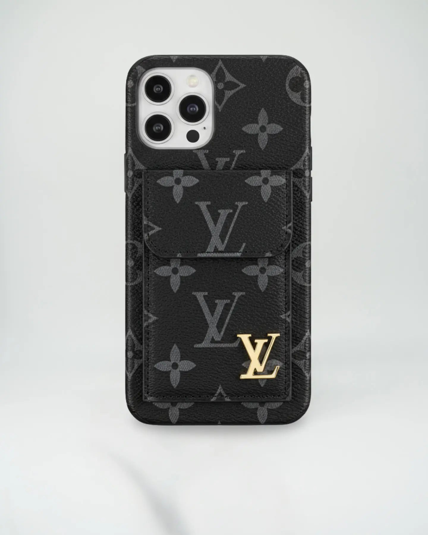 Dark Monogram Gucci iPhone 17 Pro Max Case CardHolder - SereneShop
