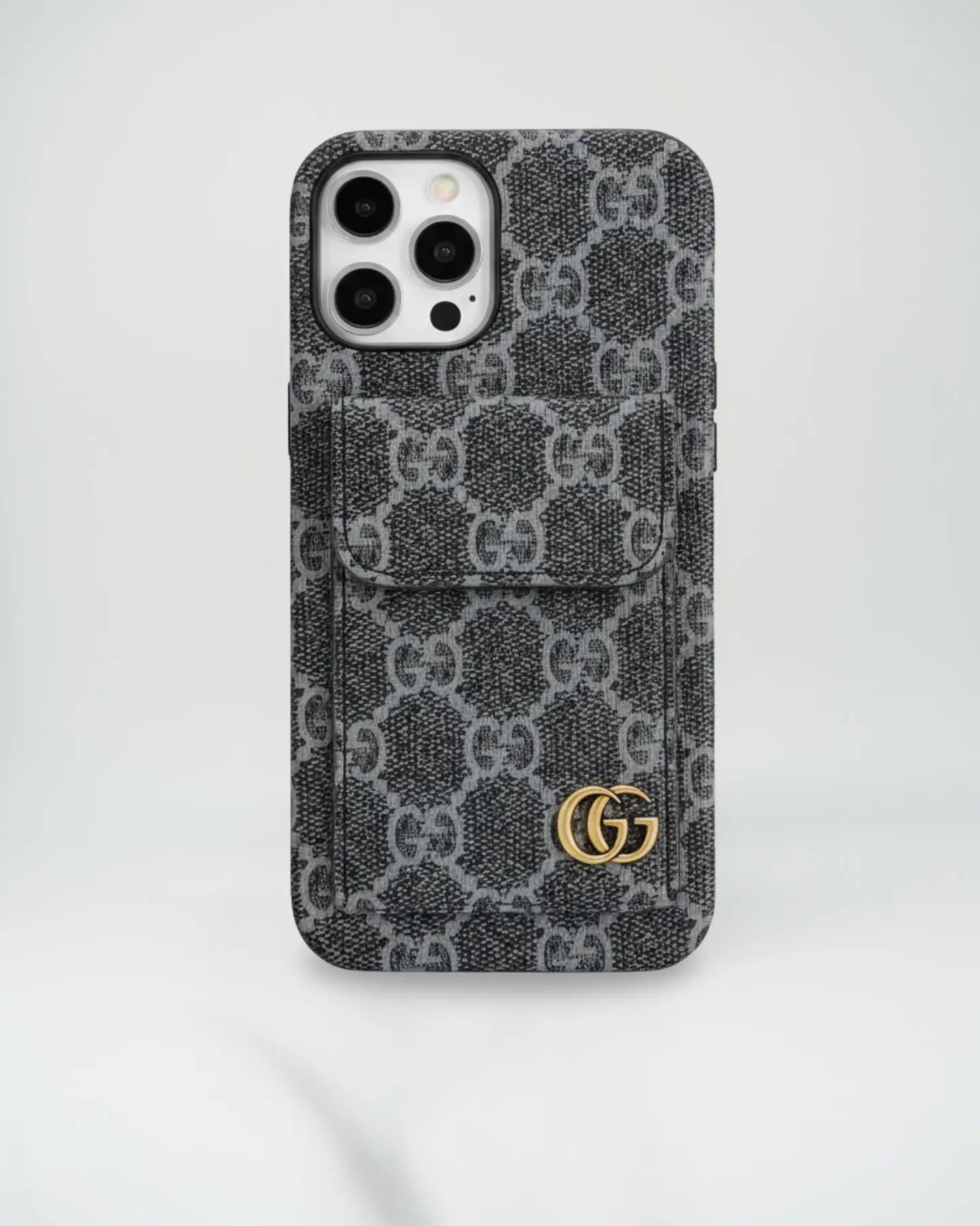 Dark Monogram Gucci iPhone 17 Pro Max Case CardHolder - SereneShop