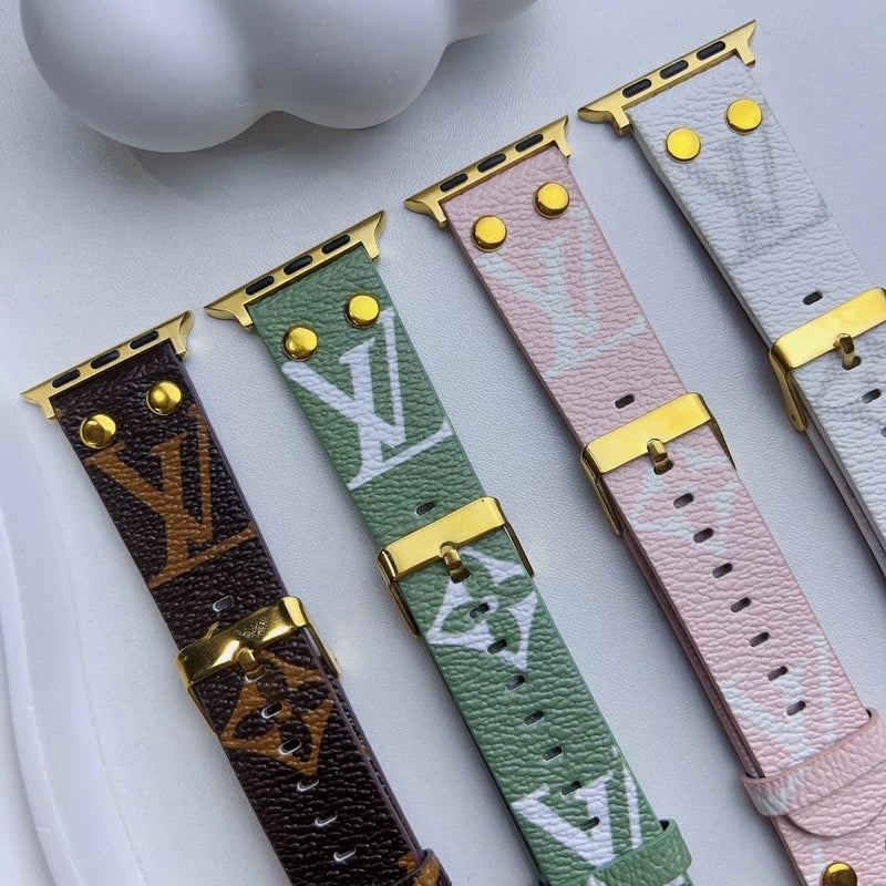 Louis Vuitton Apple Watch Band Green Monogram With Gold