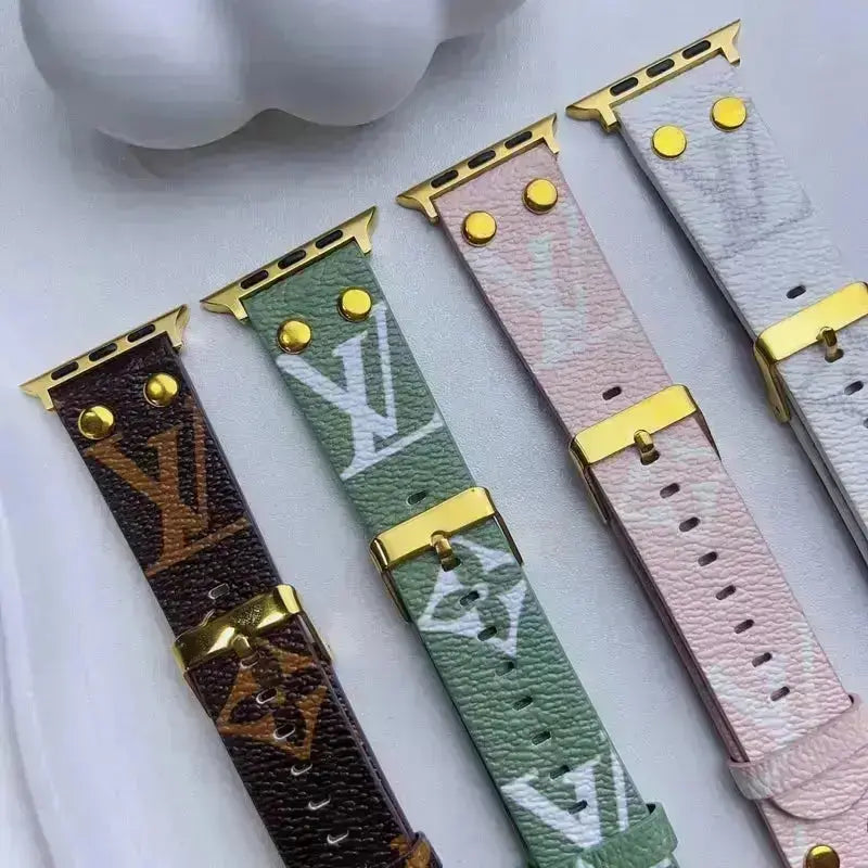 Louis Vuitton Apple Watch Band Monogram With Gold - SereneShop