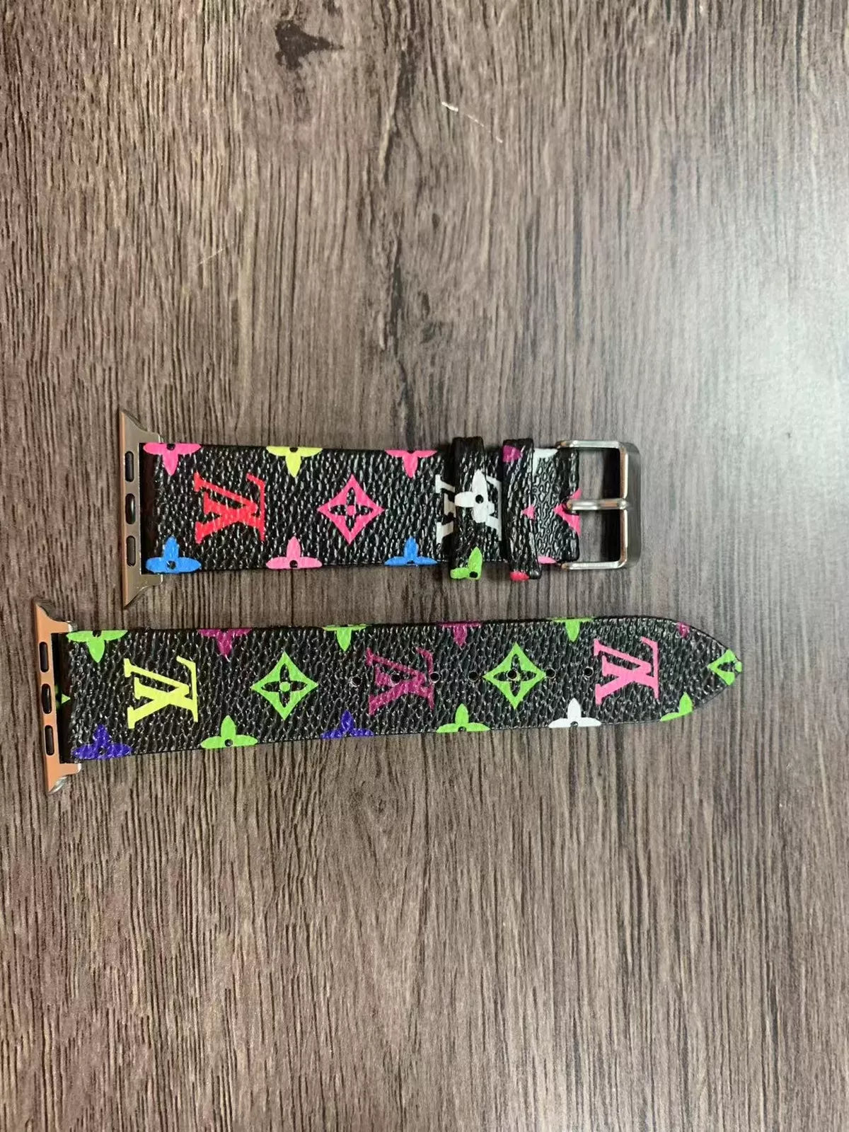 Louis Vuitton Apple Watch Tambour Monogram Black Colorful Strap