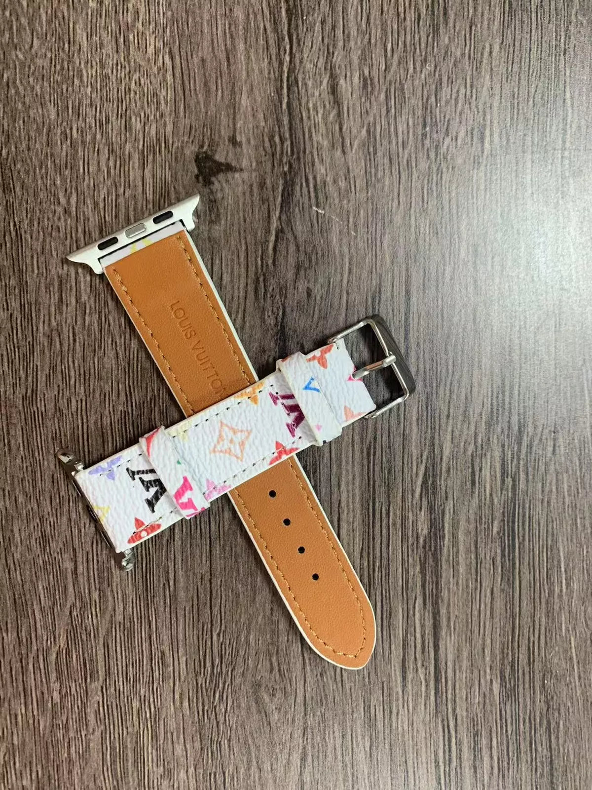 Louis Vuitton Apple Watch Tambour Monogram White Colorful Strap