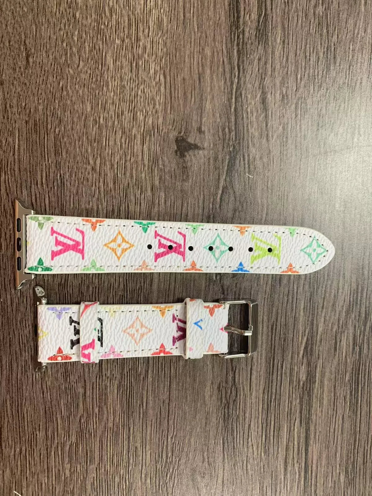 Louis Vuitton Apple Watch Tambour Monogram White Colorful Strap