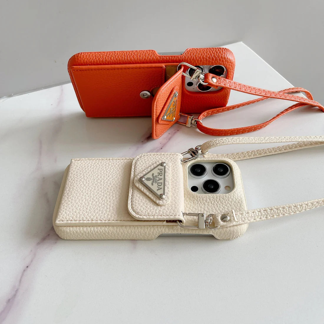 L'Ivoire Prada iPhone 16 Pro Max Case With Strap Crossbody
