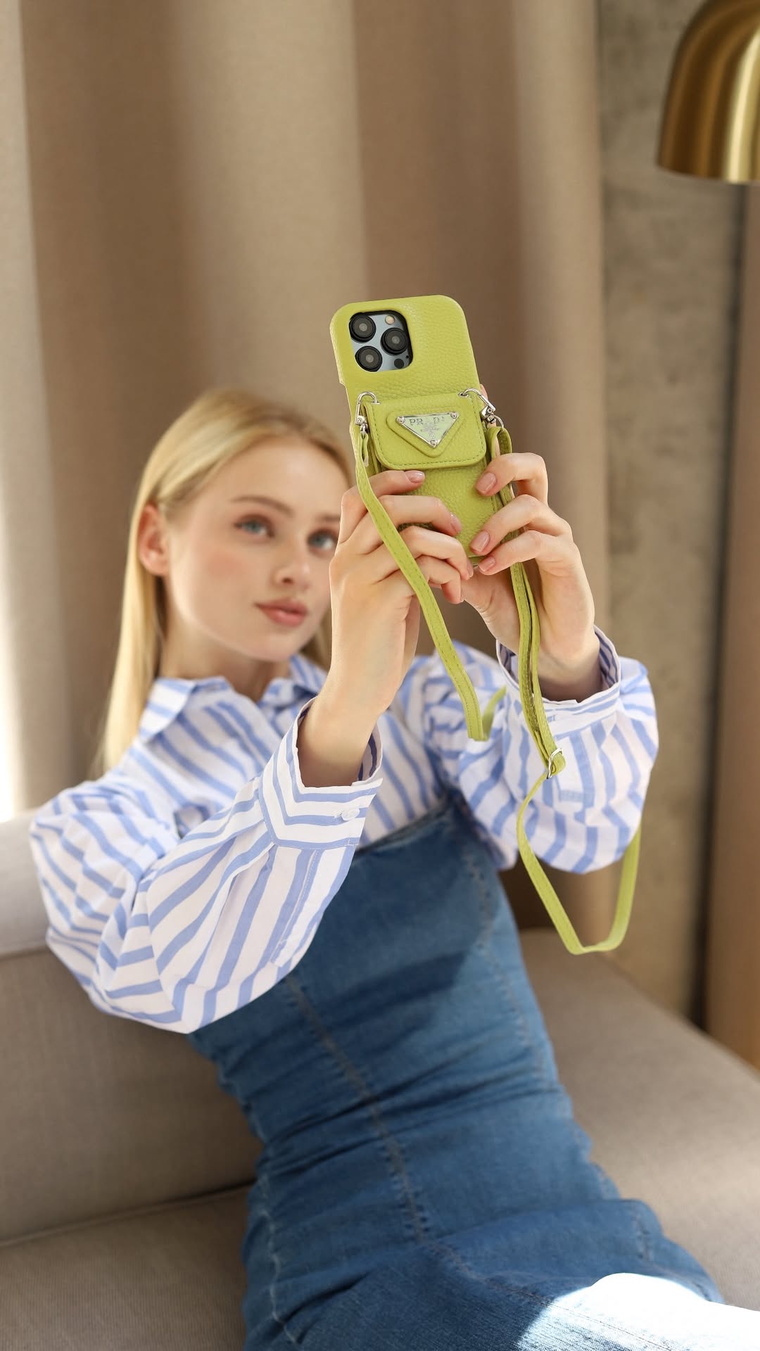 Le Citrine Prada iPhone 16 Pro Max Case With Strap Crossbody