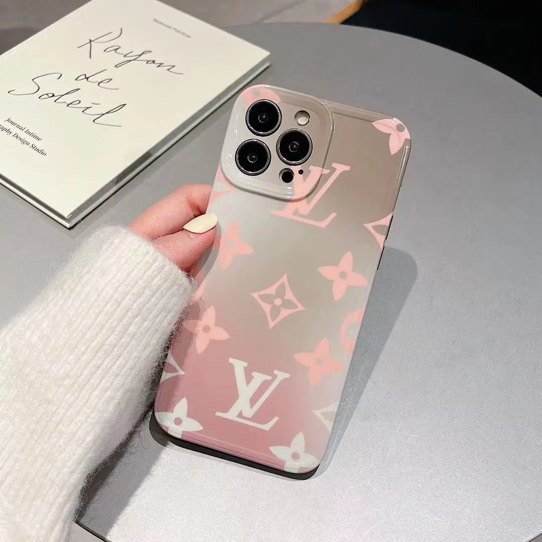 Beige & Rose Ombre LV iPhone Case - SereneShop