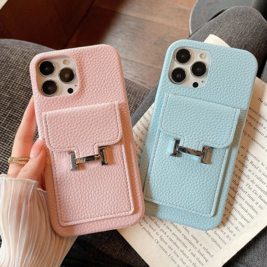 Le Rose Hermès iPhone 16 Pro Max Case with Cardholder