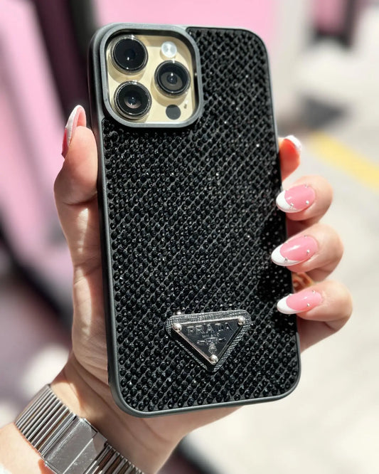Black Diamond Prada iPhone 17 Pro Max Case - SereneShop 
