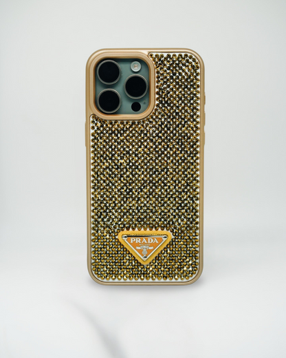 Gold Diamond Prada iPhone 16 Pro Max Case