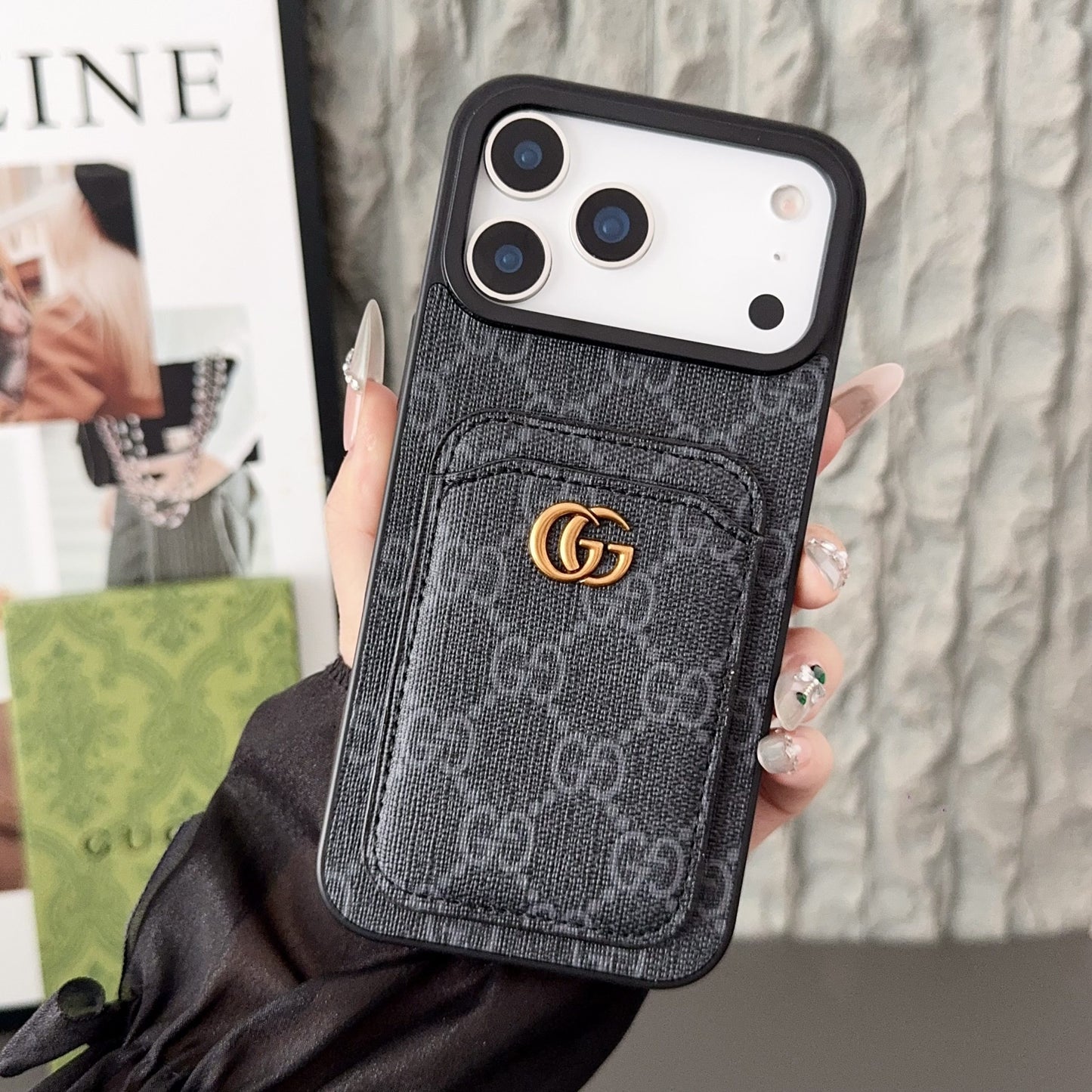 Dark GG Nocturne Gucci iPhone 17 Pro Max With Card Slot