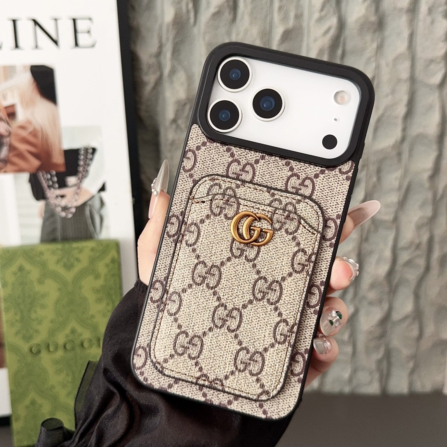Dark GG Nocturne Gucci iPhone 17 Pro Max With Card Slot