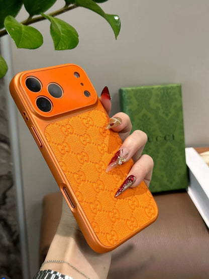 Orange Gucci iPhone 17 Pro Max Case – Luxury GG Monogram Case SereneShop