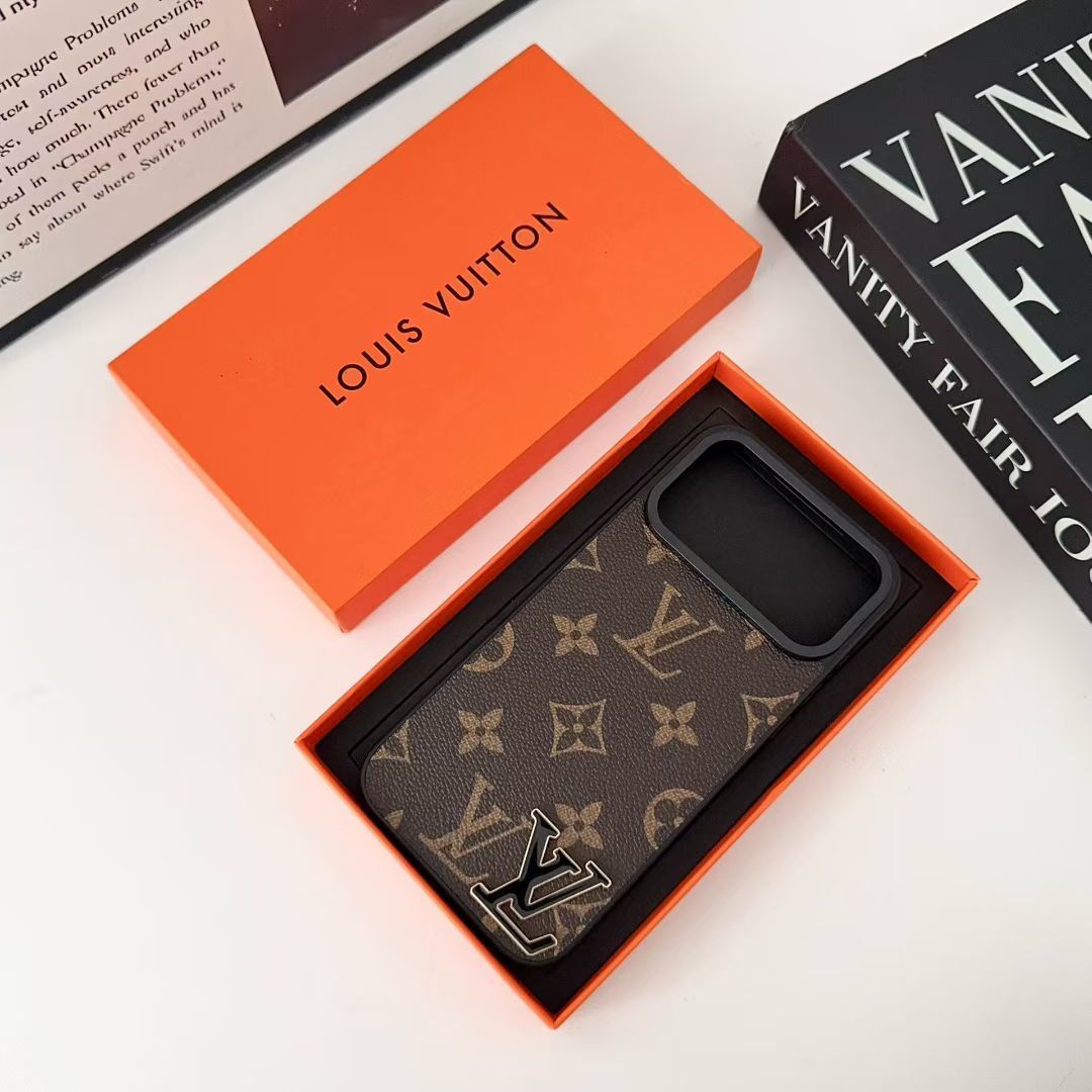 Dark Monogram Canvas Louis Vuitton iPhone 17 Pro Max Case With Logo