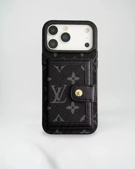 Louis Vuitton iPhone 17 Pro Max Case in the classic Monogram Canvas (deep brown with LV and floral accents) SereneShop