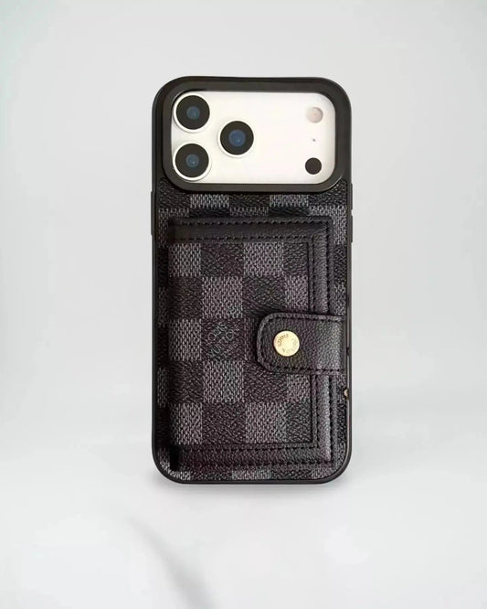 Louis Vuitton iPhone 17 Pro Max Case in the classic Monogram Canvas (deep brown with LV and floral accents) SereneShop