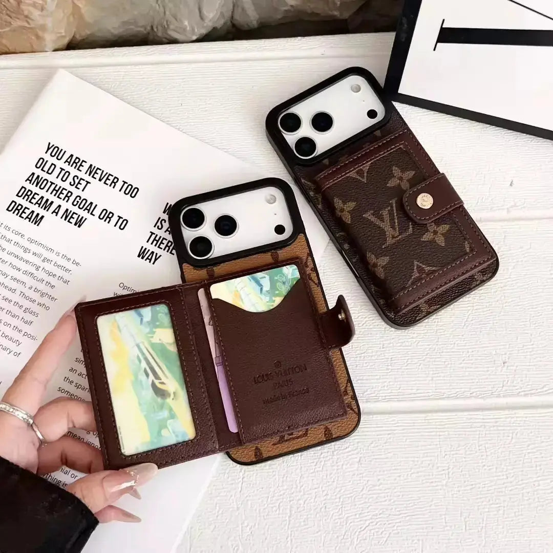Louis Vuitton iPhone 17 Pro Max Case in the classic Monogram Canvas (deep brown with LV and floral accents) SereneShop