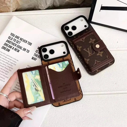 Louis Vuitton iPhone 17 Pro Max Case in the classic Monogram Canvas (deep brown with LV and floral accents) SereneShop