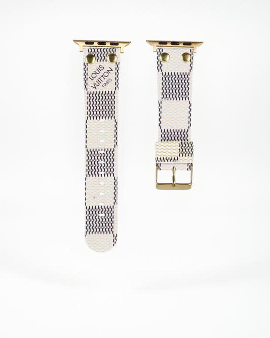 Louis Vuitton Apple Watch Tambour Damier Azur Canvas strap
