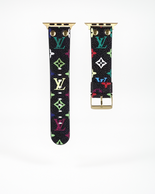 Louis Vuitton Apple Watch Tambour Monogram Black Colorful Strap