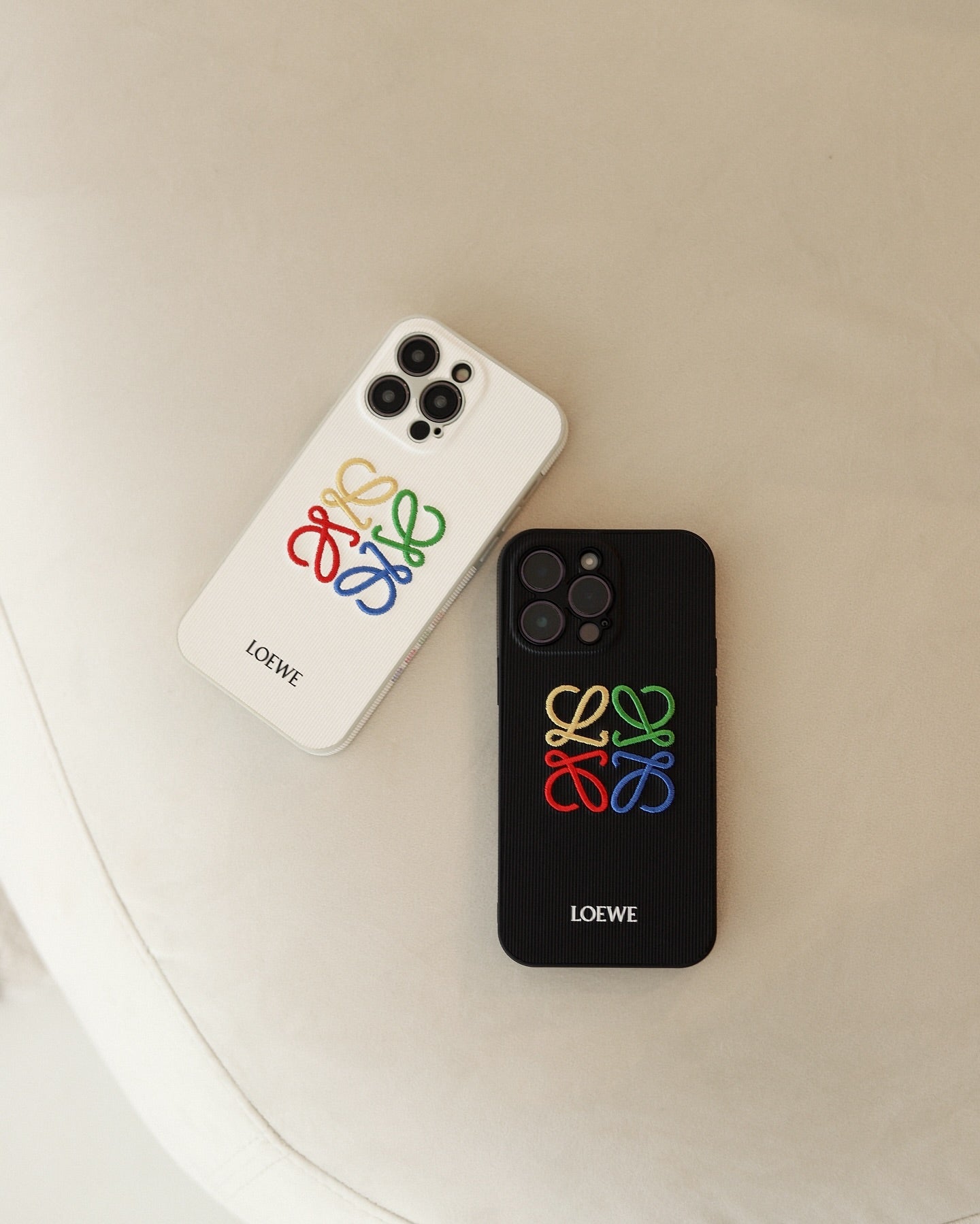 White Rainbow Woven Loewe  iPhone 16 Pro Max Case