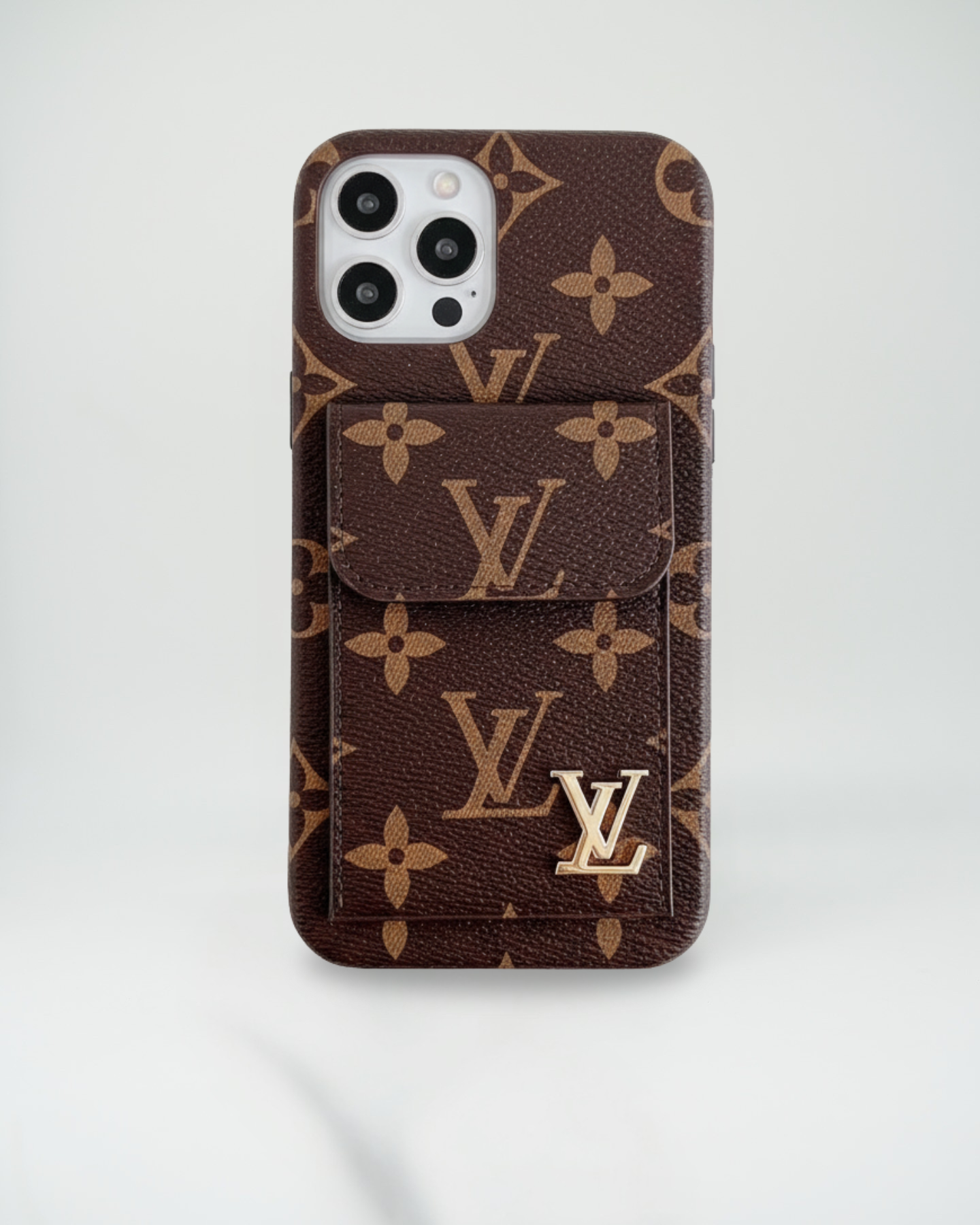 Dark Checkered Louis Vuitton iPhone 17 Pro Max Case CardHolder