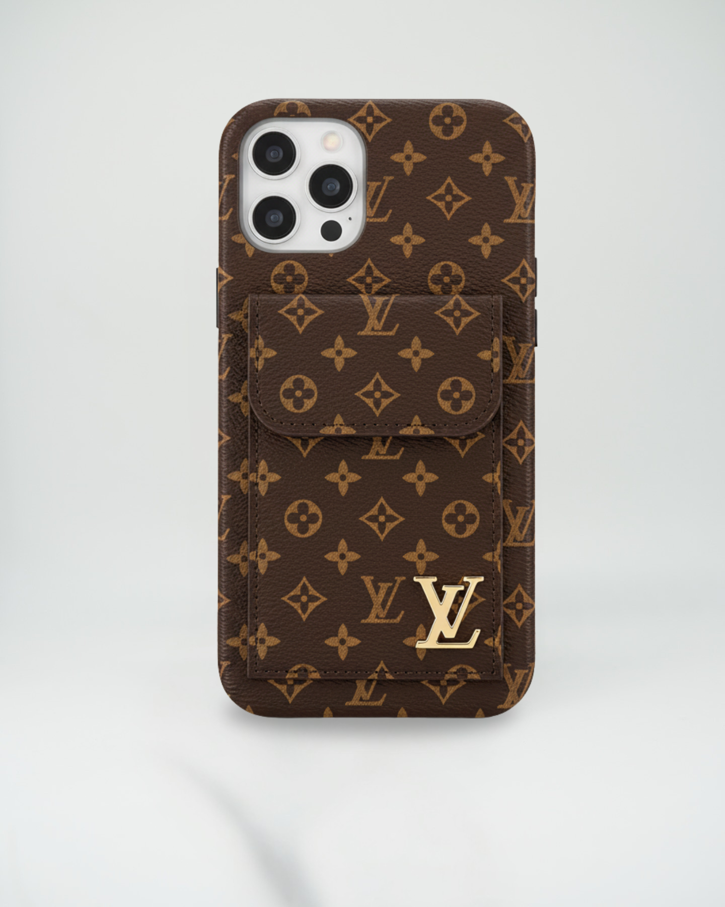 Dark Checkered Louis Vuitton iPhone 17 Pro Max Case CardHolder