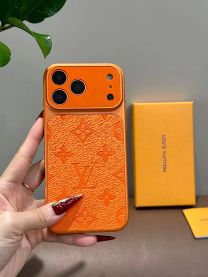 Orange Louis Vuitton iPhone 17 Pro Max Case – Luxury LV Monogram Case SereneShop