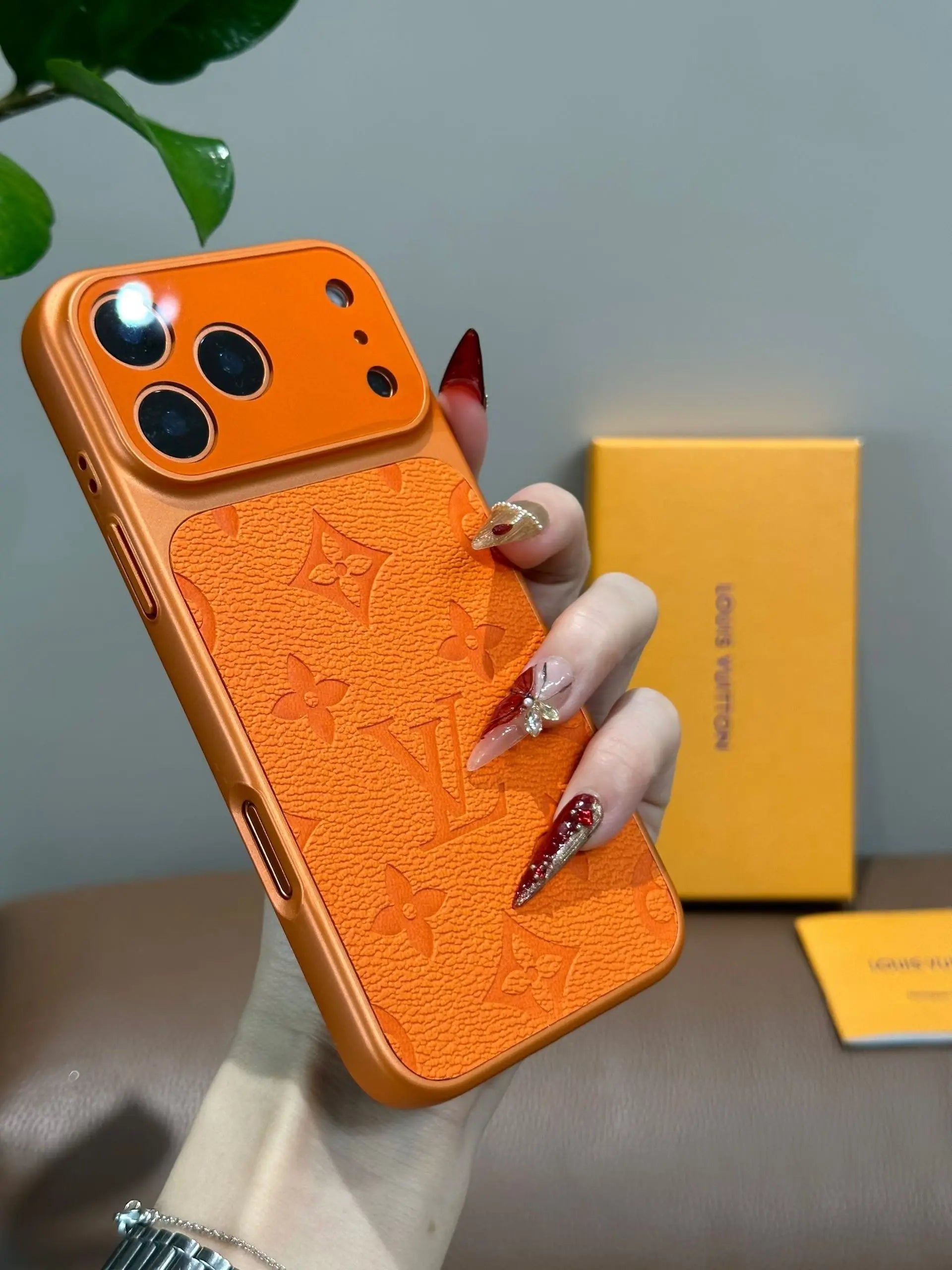 Orange Louis Vuitton iPhone 17 Pro Max Case – Luxury LV Monogram Case SereneShop