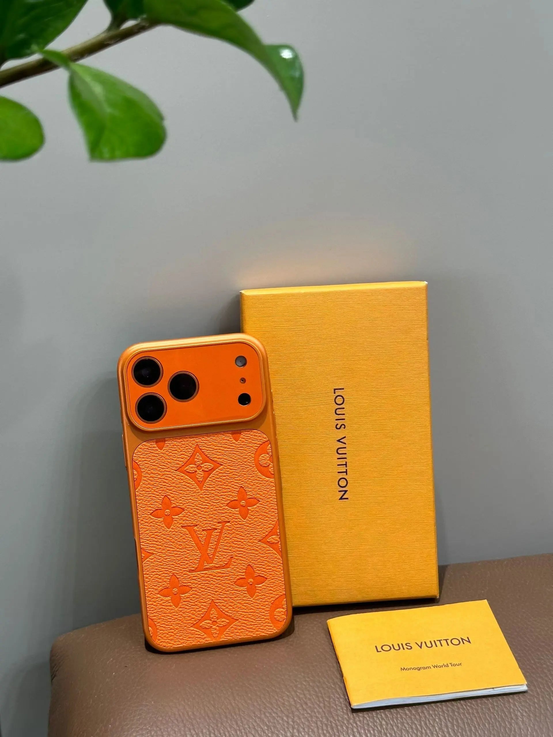Orange Louis Vuitton iPhone 17 Pro Max Case – Luxury LV Monogram Case SereneShop