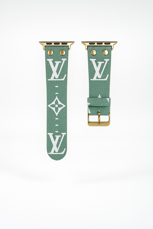 Louis Vuitton Apple Watch Band Green Monogram With Gold