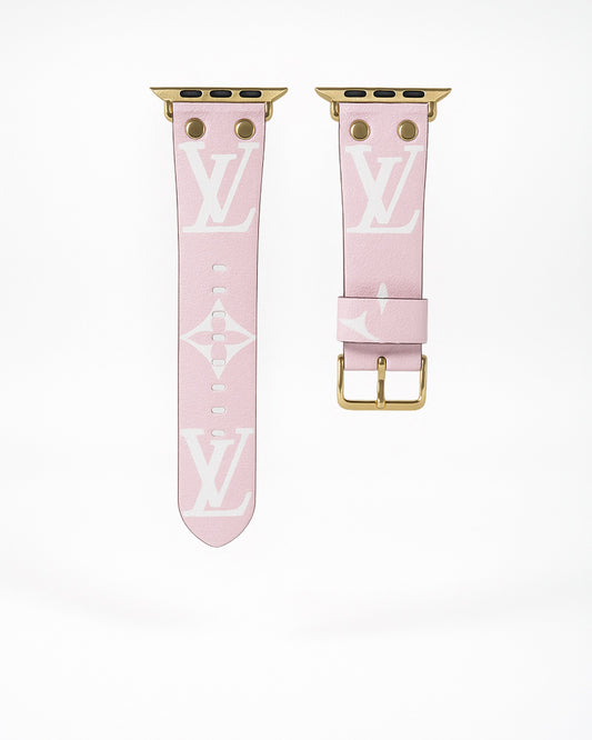 Louis Vuitton Apple Watch Band Pink Monogram With Gold