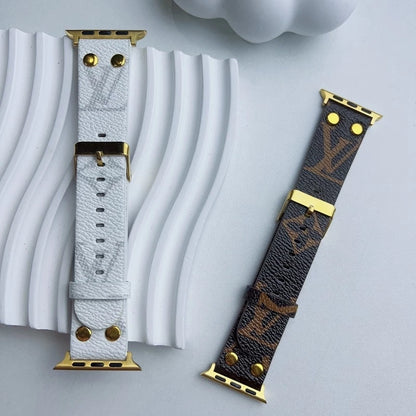 Louis Vuitton Apple Watch Band Blue Monogram With Gold