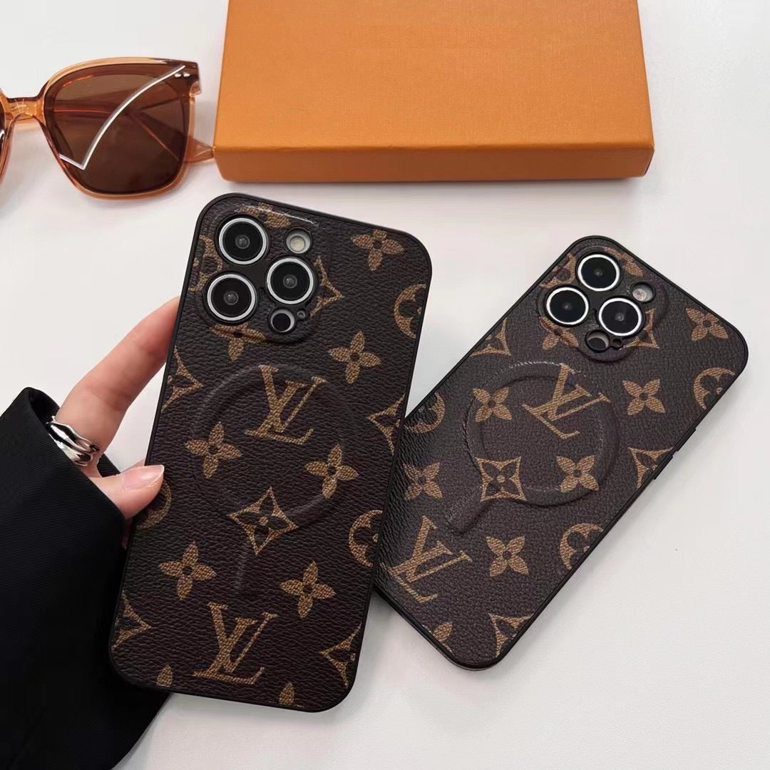 LV Leather iPhone 16 Pro Max MagSafe Case