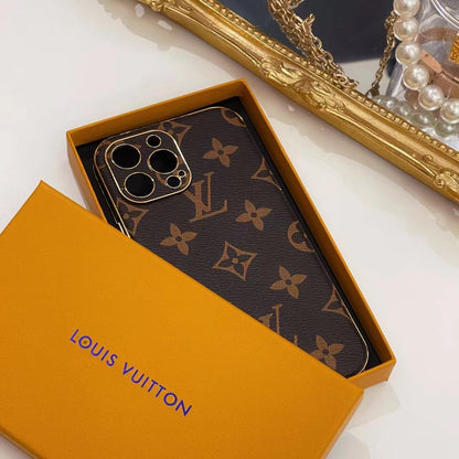 Louis Vuitton iPhone 16 Pro Max Case – Brown Monogram Leather Designer Cover