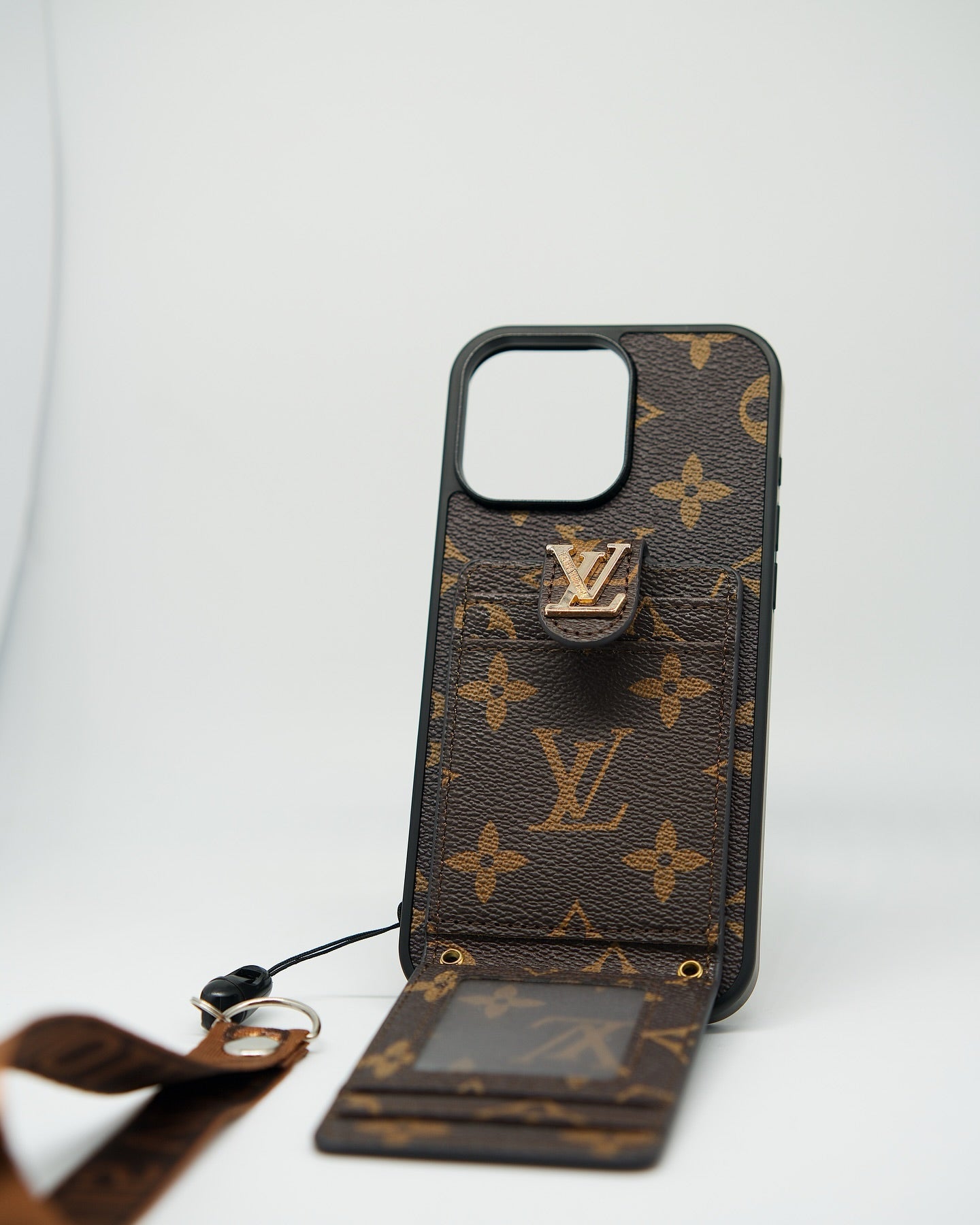 Brown LV iPhone Case Cardholder