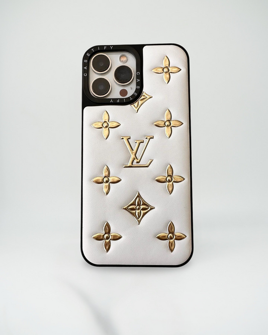 White Unique LV iPhone Case