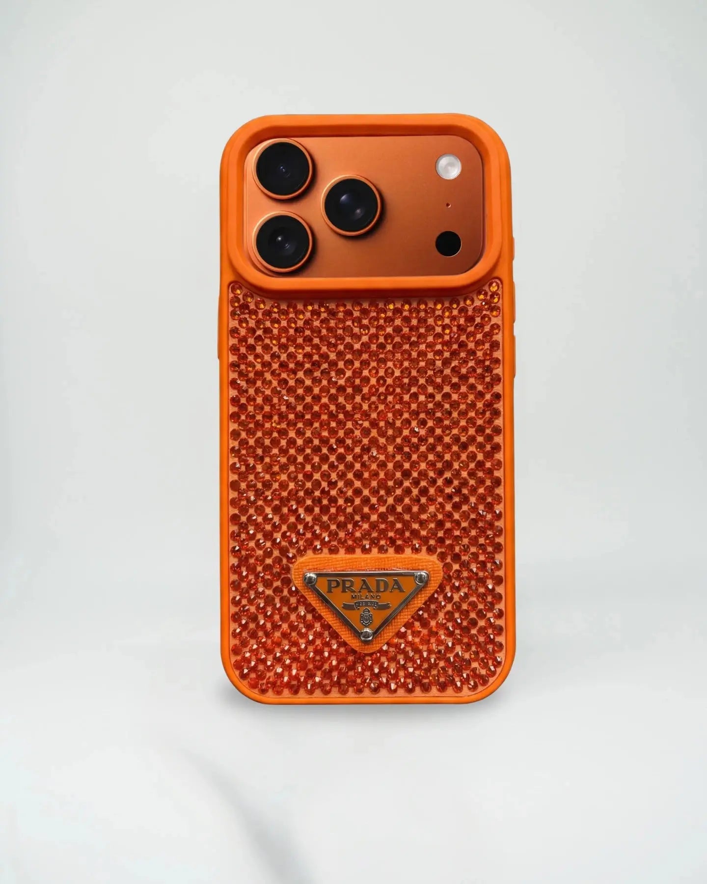 Crystal Orange Prada iPhone 17 Pro Max Case SereneShop