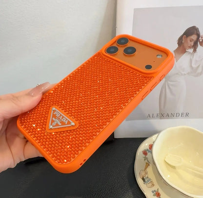 Crystal Orange Prada iPhone 17 Pro Max Case SereneShop